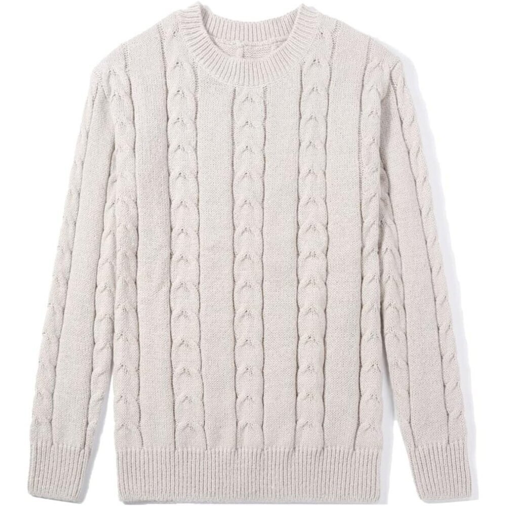 Stylish Women's Chunky Knit Sweater Set - Long Pencil Skirt in Apricot, XL - Picture 2 of 6
